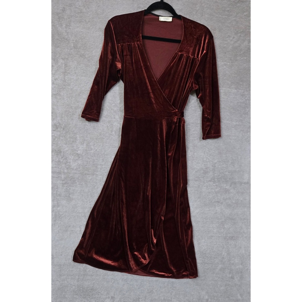 Cameo‎ Velvet Wrap Dress Medium Whimsigoth Forest Fairy Romantic Fall Holiday